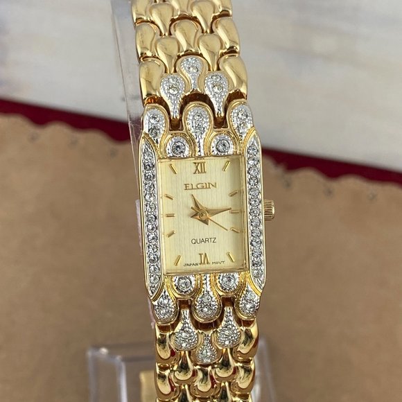 Elgin Watch Art Deco Styled with Swarovski Crystal